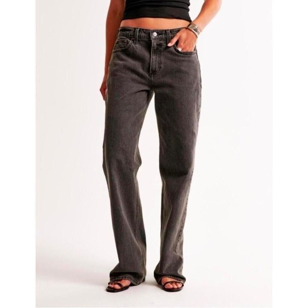 Abercrombie & Fitch The Baggy Low Rise Jeans Black 25 long